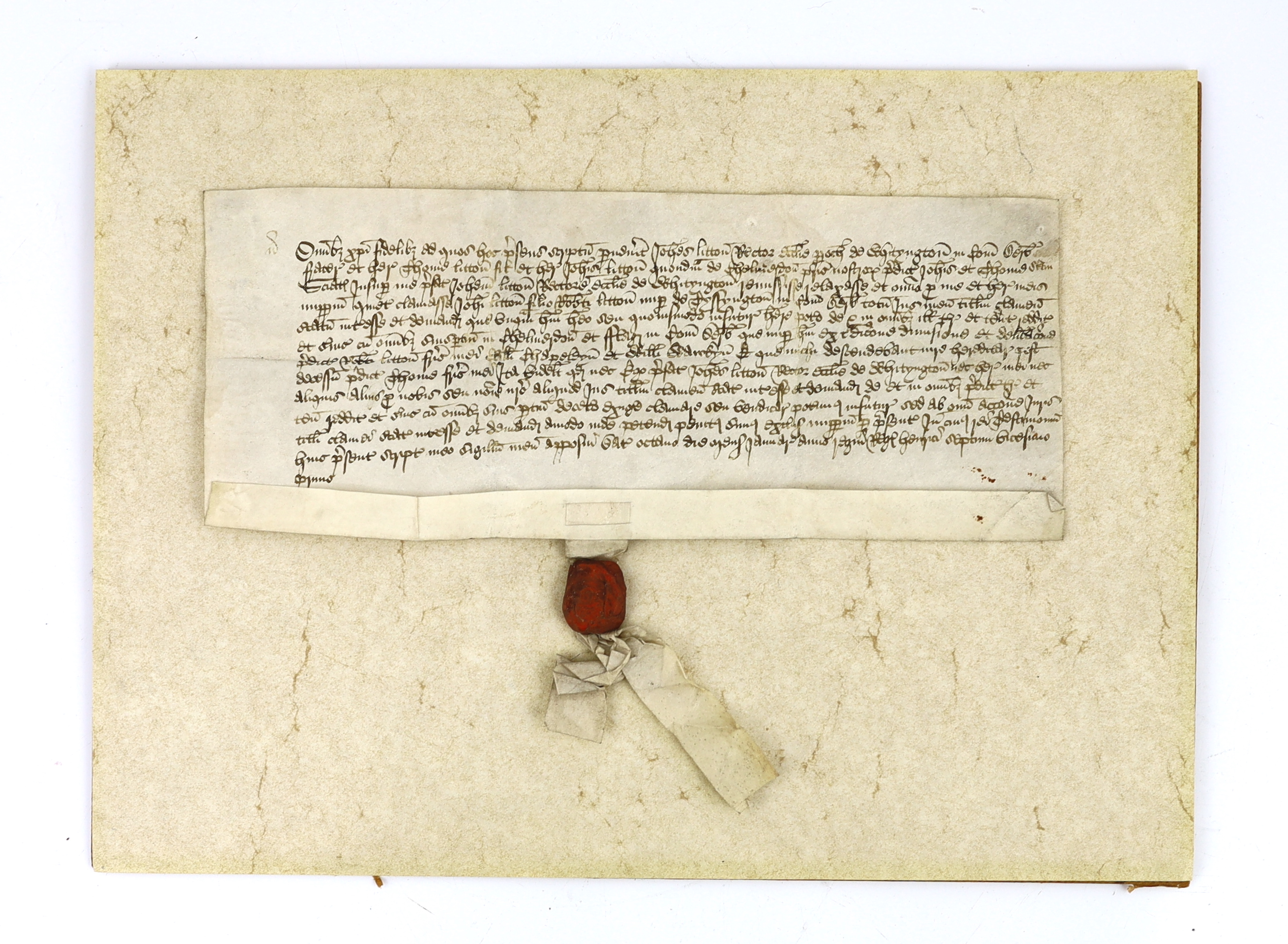 Quitclaim, 8 January 1506, John Litton, rector of Whittington (Whityngton) in Derbyshire, brother and heir of Thomas Litton, the son and heir of their father John Litton of Chelmorton (Chelmerdon)